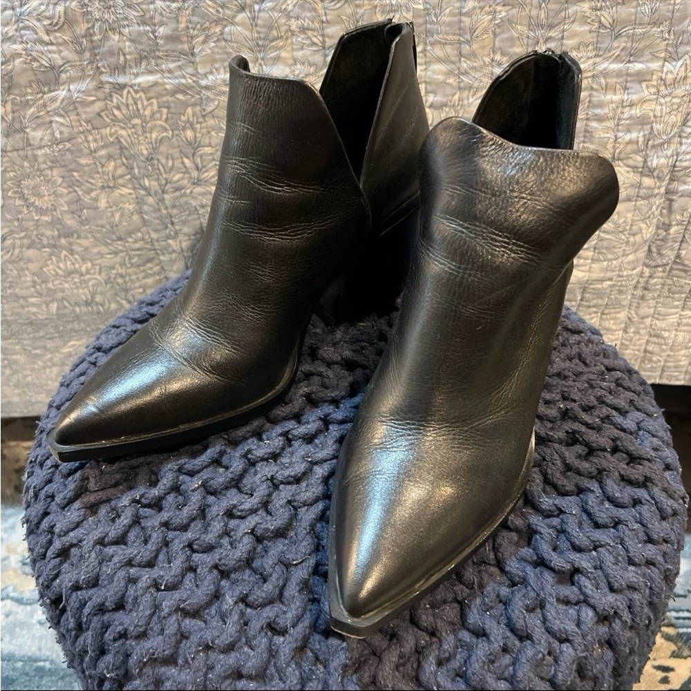 Vince Camuto Black Leather Ankle Boots